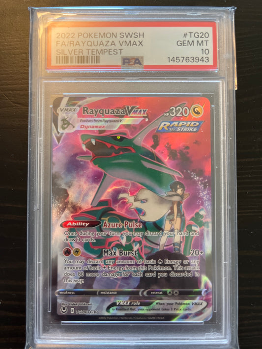 Pokemon Karte Rayquaza VMAX (SIT TG20) PSA 10 - Silver Tempest - Englisch