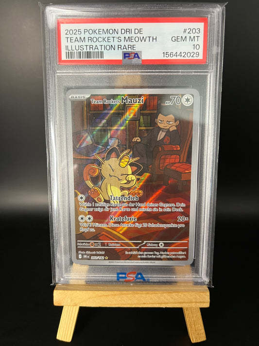 Pokemon Karte Team Rockets Mauzi (DRI 203) PSA 10 - Ewige Rivalen - Deutsch