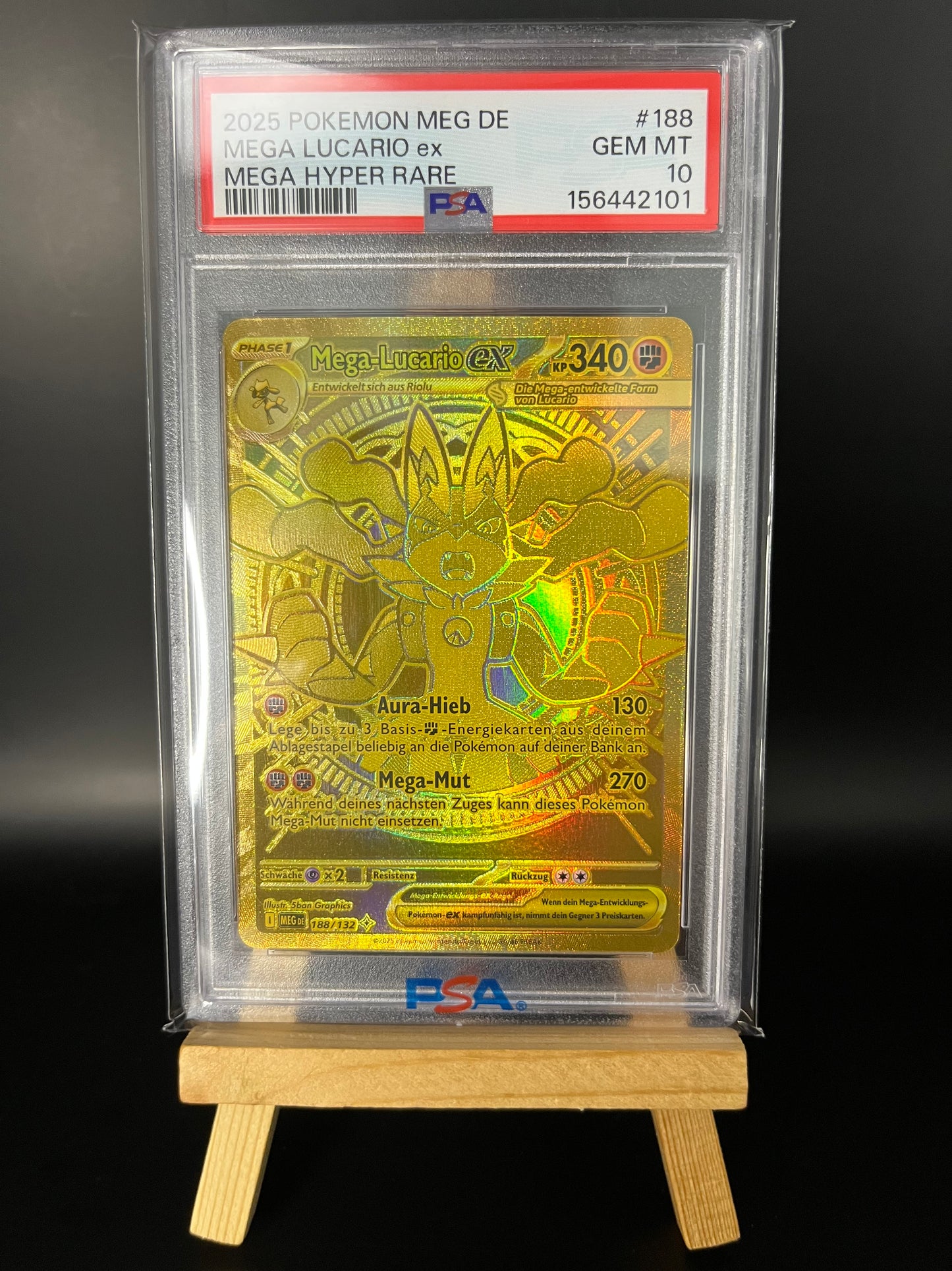 Pokémon Karte Mega Lucario ex (MEG 188) PSA 10 - Mega-Entwicklung - Deutsch