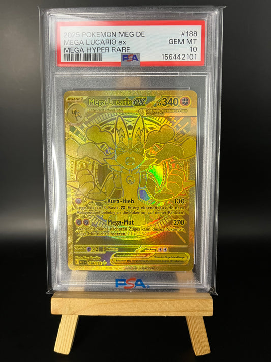 Pokémon Karte Mega Lucario ex (MEG 188) PSA 10 - Mega-Entwicklung - Deutsch