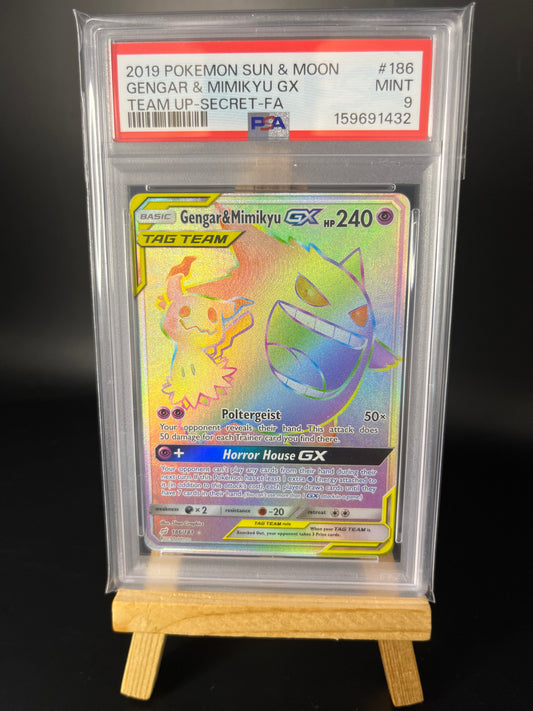 Pokémon Karte Gengar & Mimigma GX (TEU 186) PSA 9 - Team Up - Gengar & Mimikyu GX - English