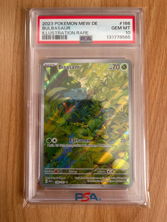 Pokemon Karte Bisasam (MEW 166)PSA 10 - 151 - Deutsch