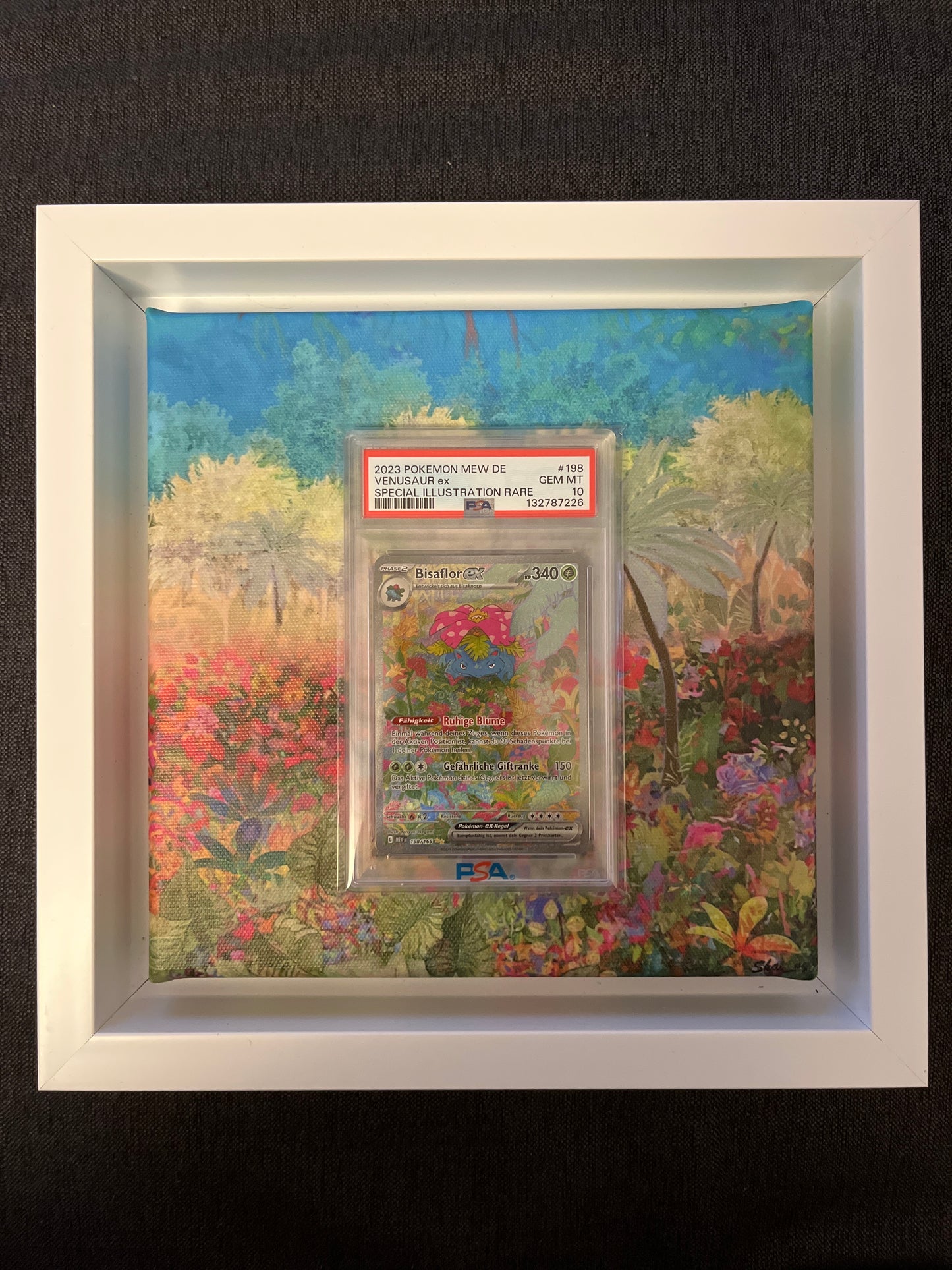 Pokemon Karte Bisaflor - Venusaur ex (MEW 198) PSA 10 - 151 - Deutsch mit Rahmen