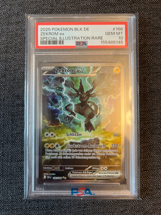 Pokemon Karte Zekrom ex (BLK 166) PSA 10 - Schwarze Blitze - Deutsch