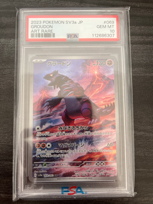 Pokemon Karte Groudon (sv3a 069) PSA 10 - Raging Surf - Japanese