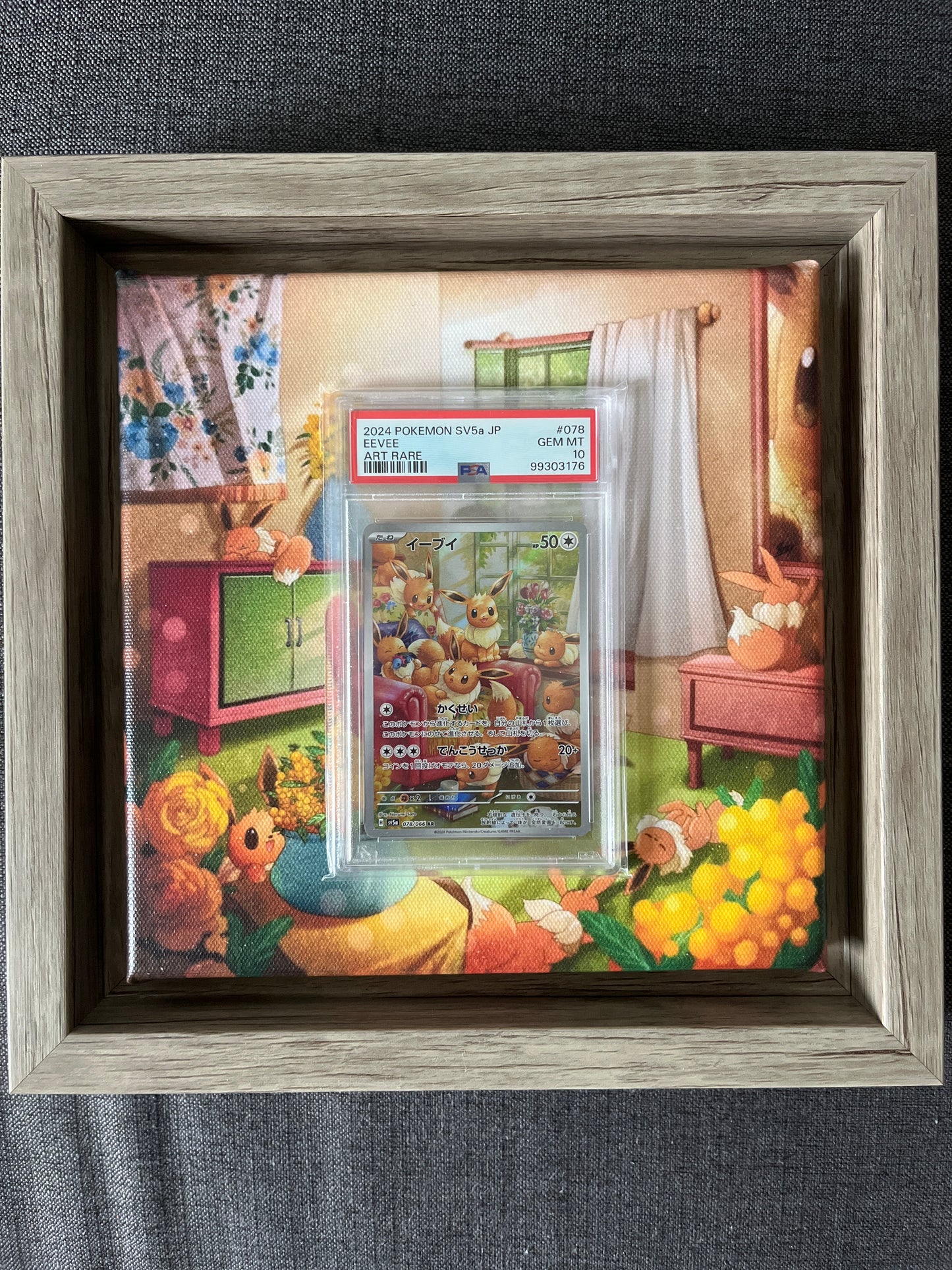 Pokémon Karte Eevee (sv5a 078) PSA 10 - Crimson Haze - Japanese incl frame