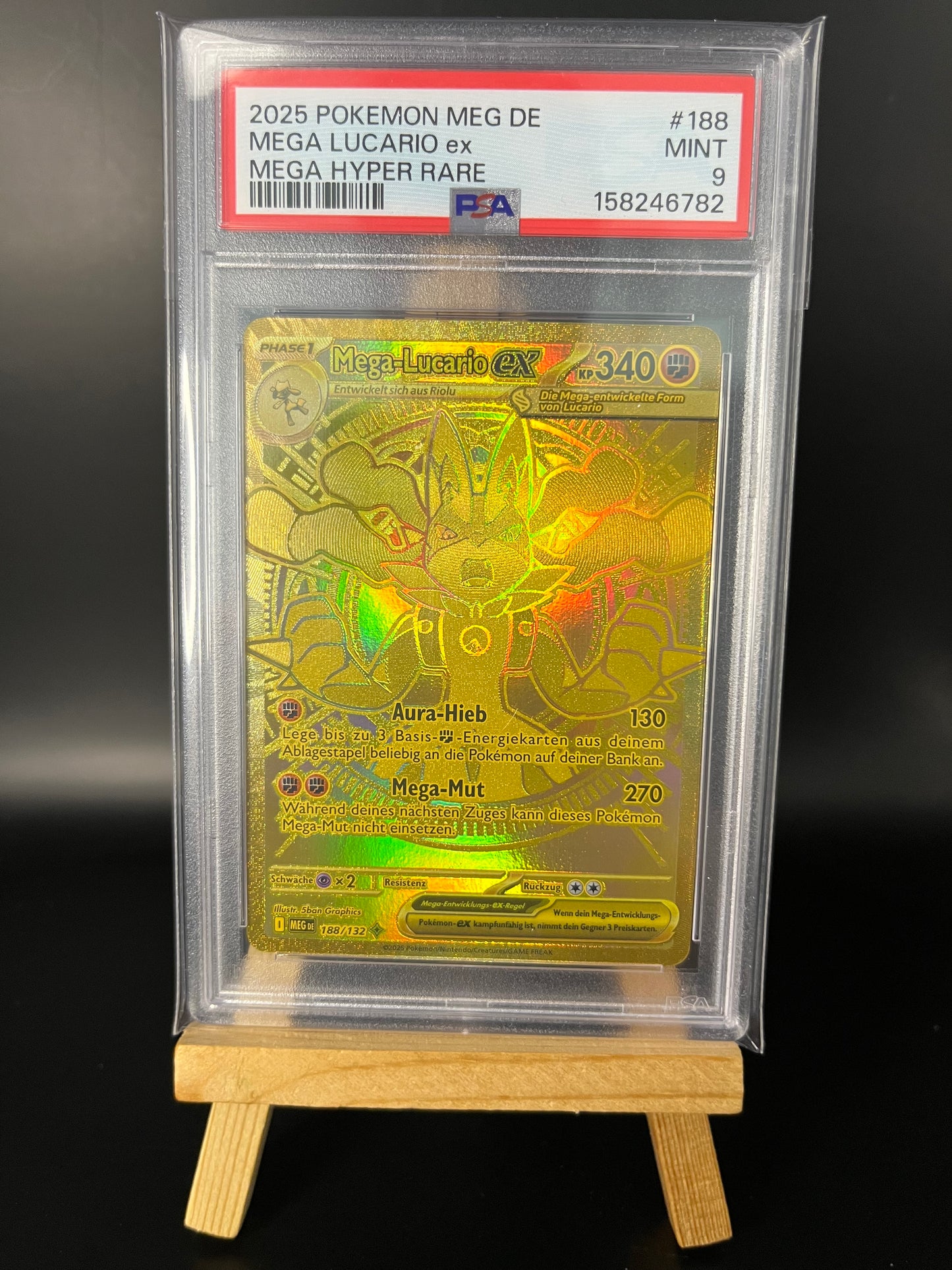 Pokémon Karte Mega Lucario ex (MEG 188) PSA 9 - Mega-Entwicklung - Deutsch