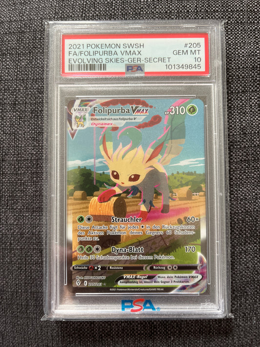 Pokemon Karte Folipurba VMAX (EVS 205) PSA 10 - Drachenwandel - Deutsch