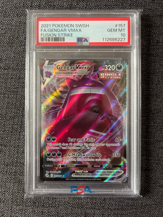 Pokemon Karte Gengar VMAX (FST 157) PSA 10 - Fusion Strike - Englisch