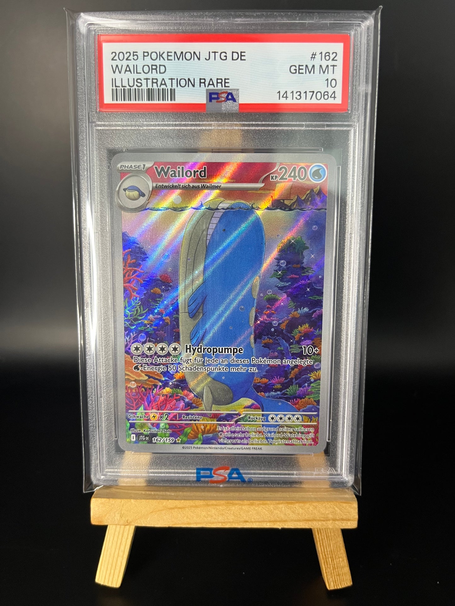 Pokemon Karte Wailord (JTG 162) PSA 10 - Reisegefährten - Deutsch