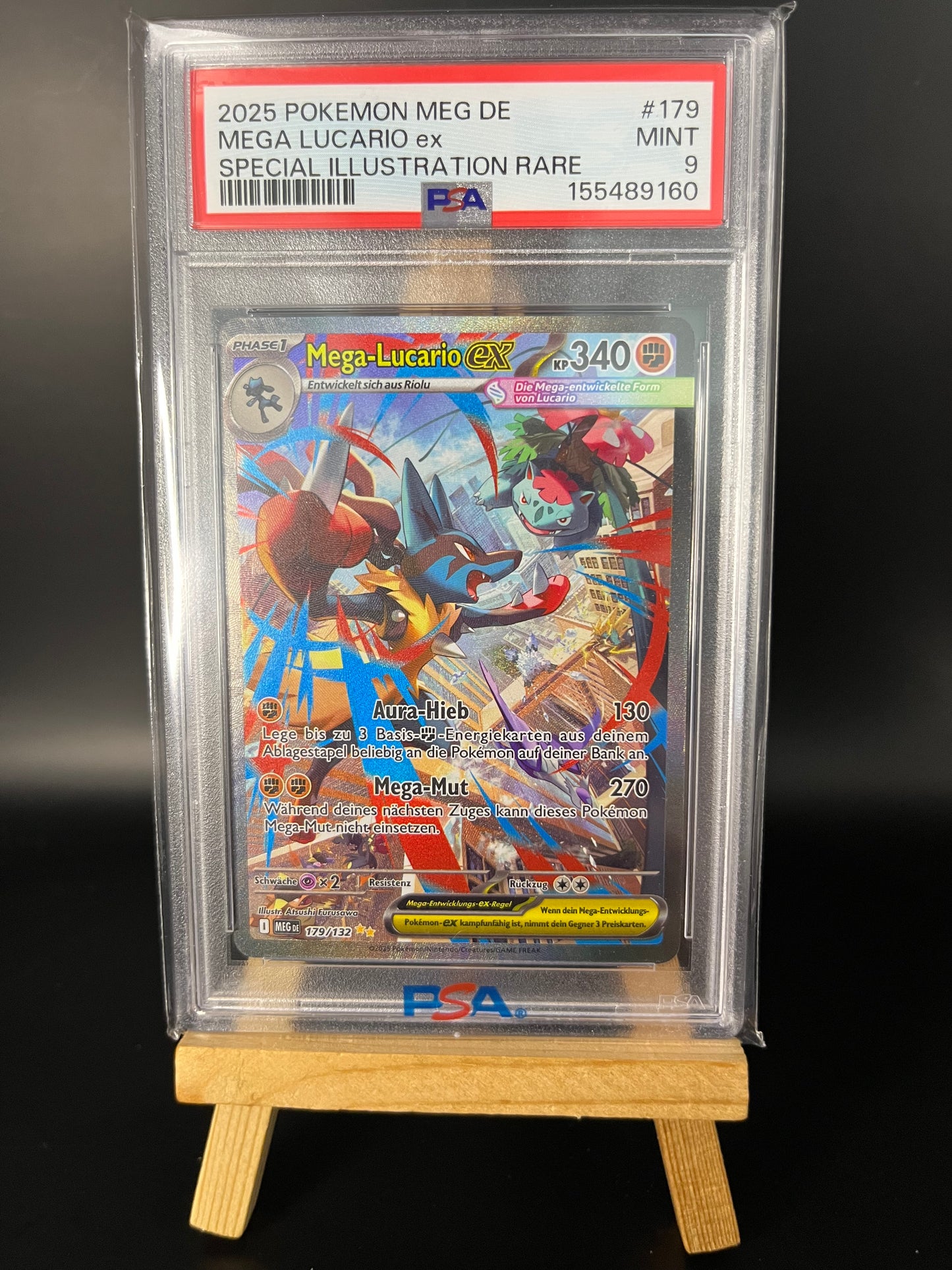 Pokémon Karte Mega Lucario ex (MEG 179) PSA 9 - Mega-Entwicklung - Deutsch