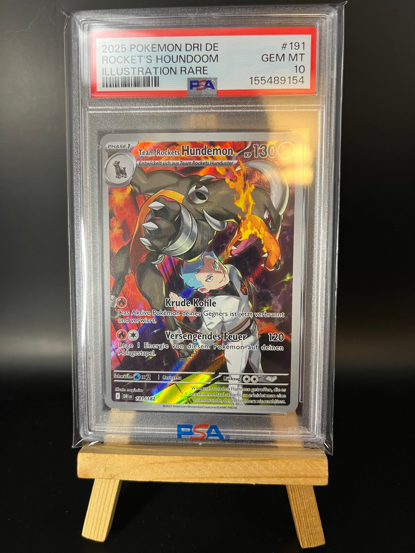 Pokemon Karte Team Rockets Hundemon (DRI 191) PSA 10 - Ewige Rivalen - Deutsch