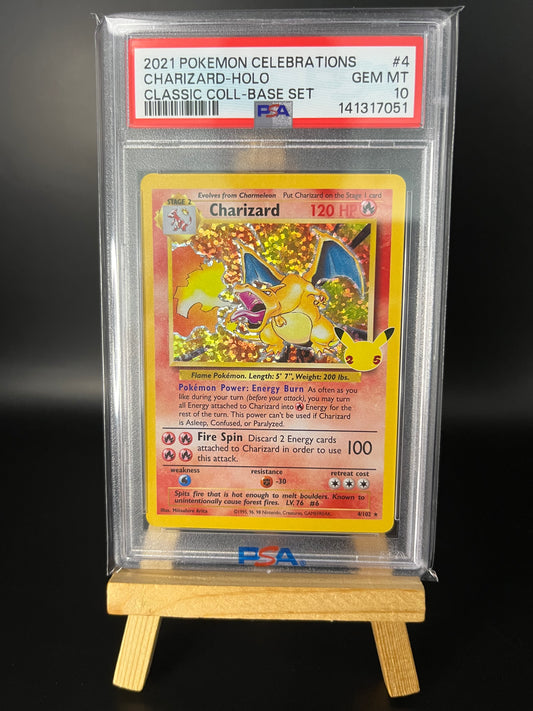 Pokémon Karte Charizard (CEL BS 4) PSA 10 - Celebrations - English