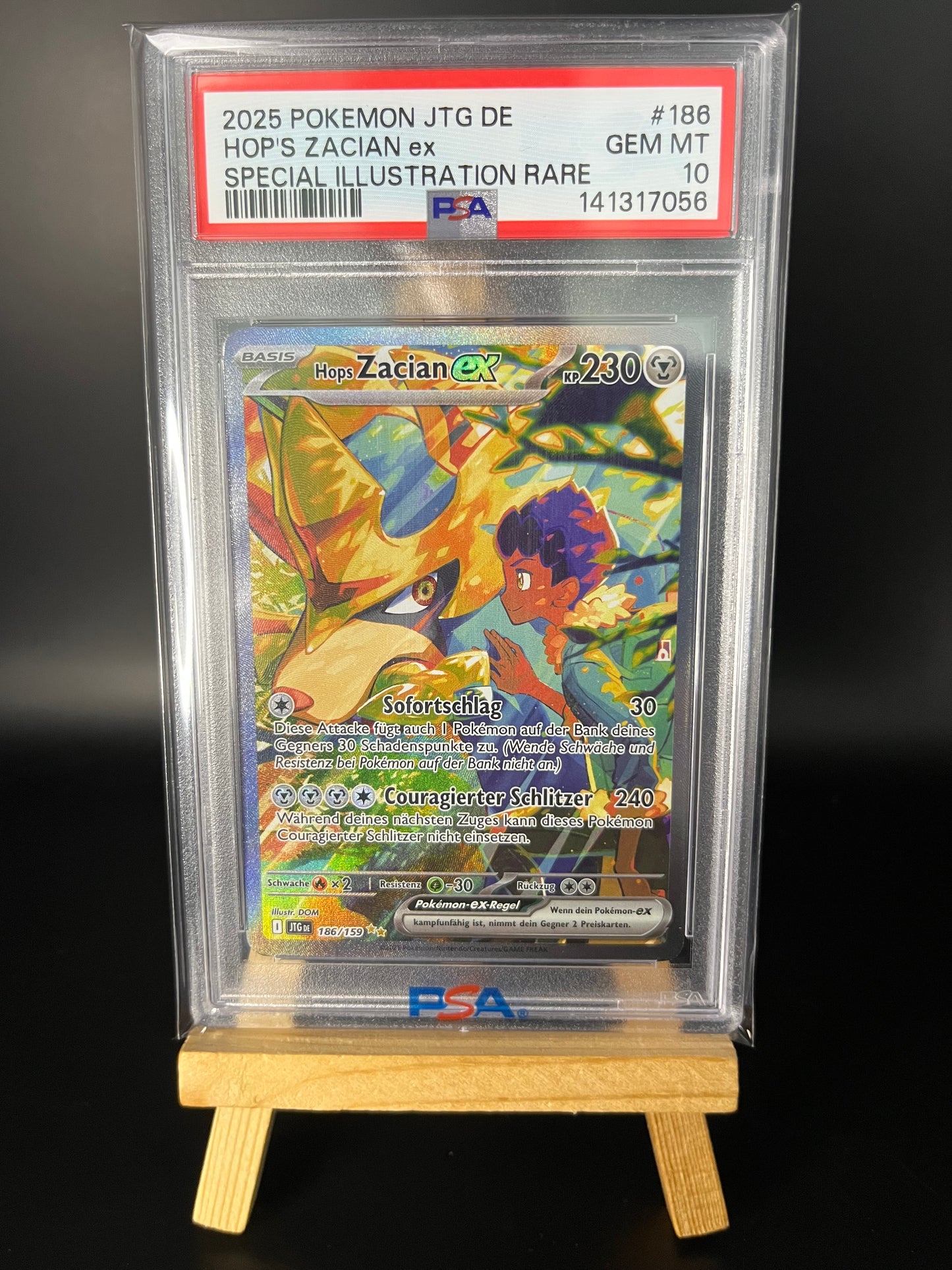 Pokémon Karte Zacian 186 PSA 10 - Reisegefährten - Deutsch