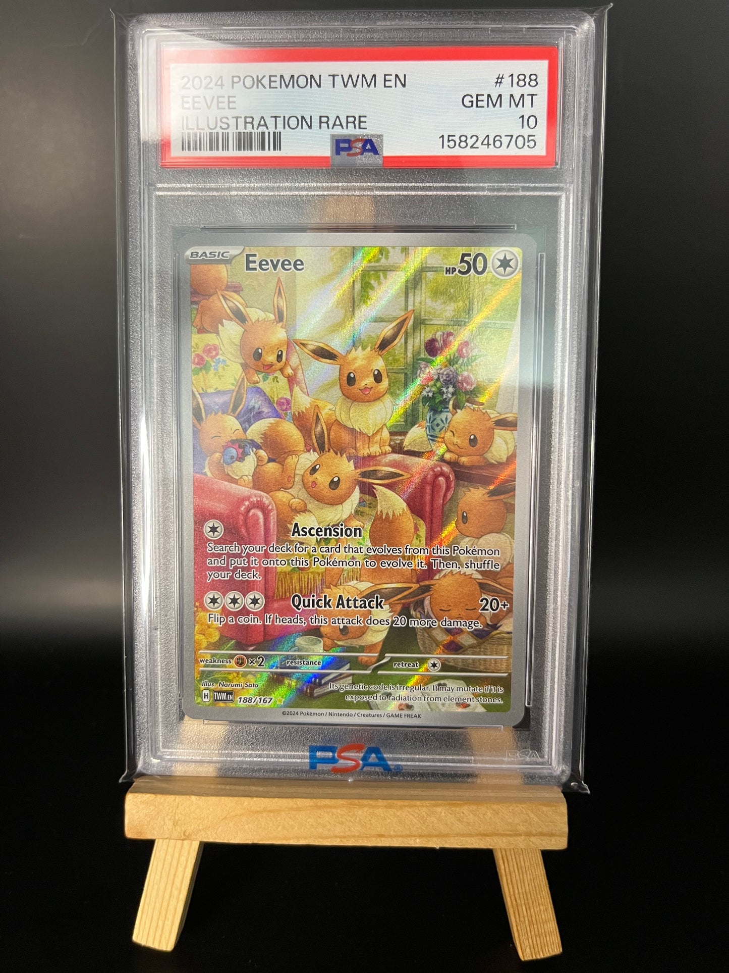 Pokemon Karte Evoli - Eevee (TWM 188) PSA 10 - Twilight Masquerade - Englisch