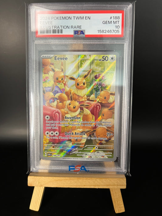 Pokemon Karte Evoli - Eevee (TWM 188) PSA 10 - Twilight Masquerade - Englisch