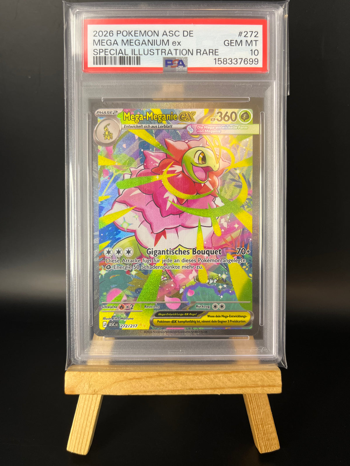 Pokémon Karte Mega Meganie ex (ASC 272) PSA 10 - Erhabene Helden - Mega Meganium ex - Deutsch