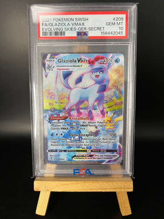 Pokémon Karte Glaziola VMAX (EVS 209) PSA 10 - Drachenwandel - Deutsch