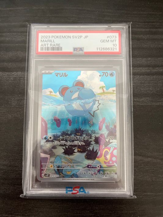 Pokemon Karte Marill (sv2P 073) PSA 10 - Snow Hazard - Japanese