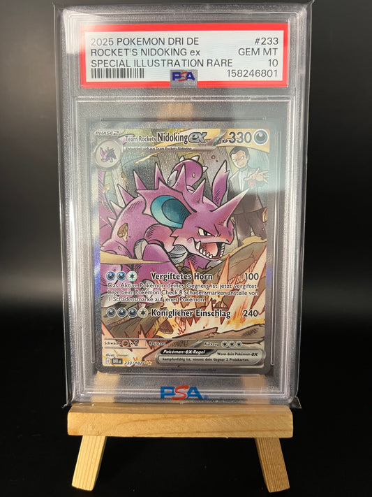 Pokemon Karte Team Rockets Nidoking ex (DRI 233) PSA 10 - Ewige Rivalen - Deutsch