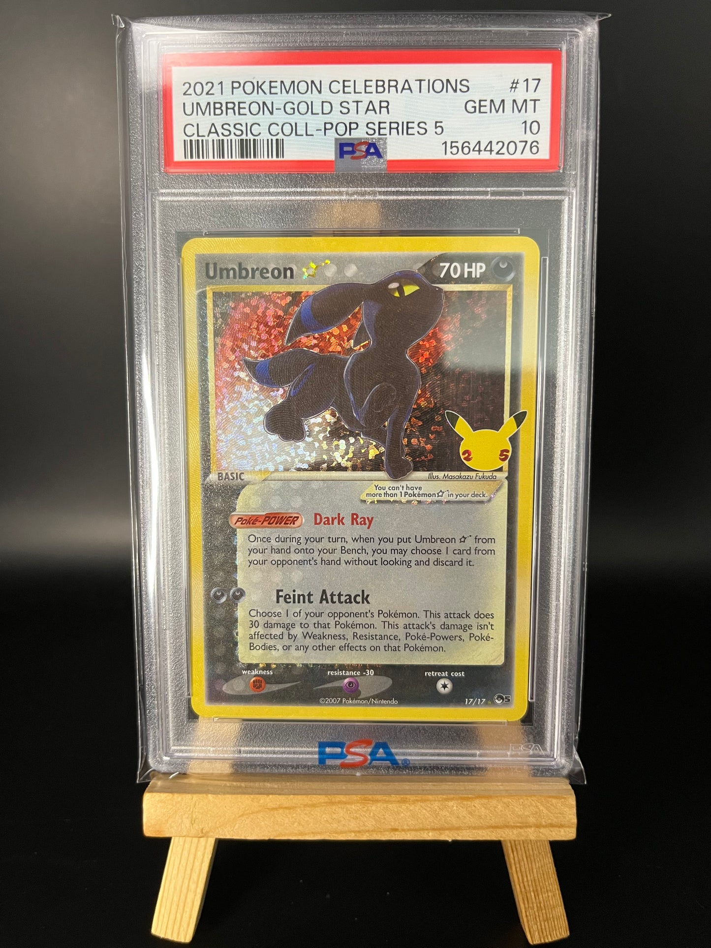 Pokémon Karte Umbreon Gold Star (CEL POP5 17)
Celebrations - Umbreon Gold Star