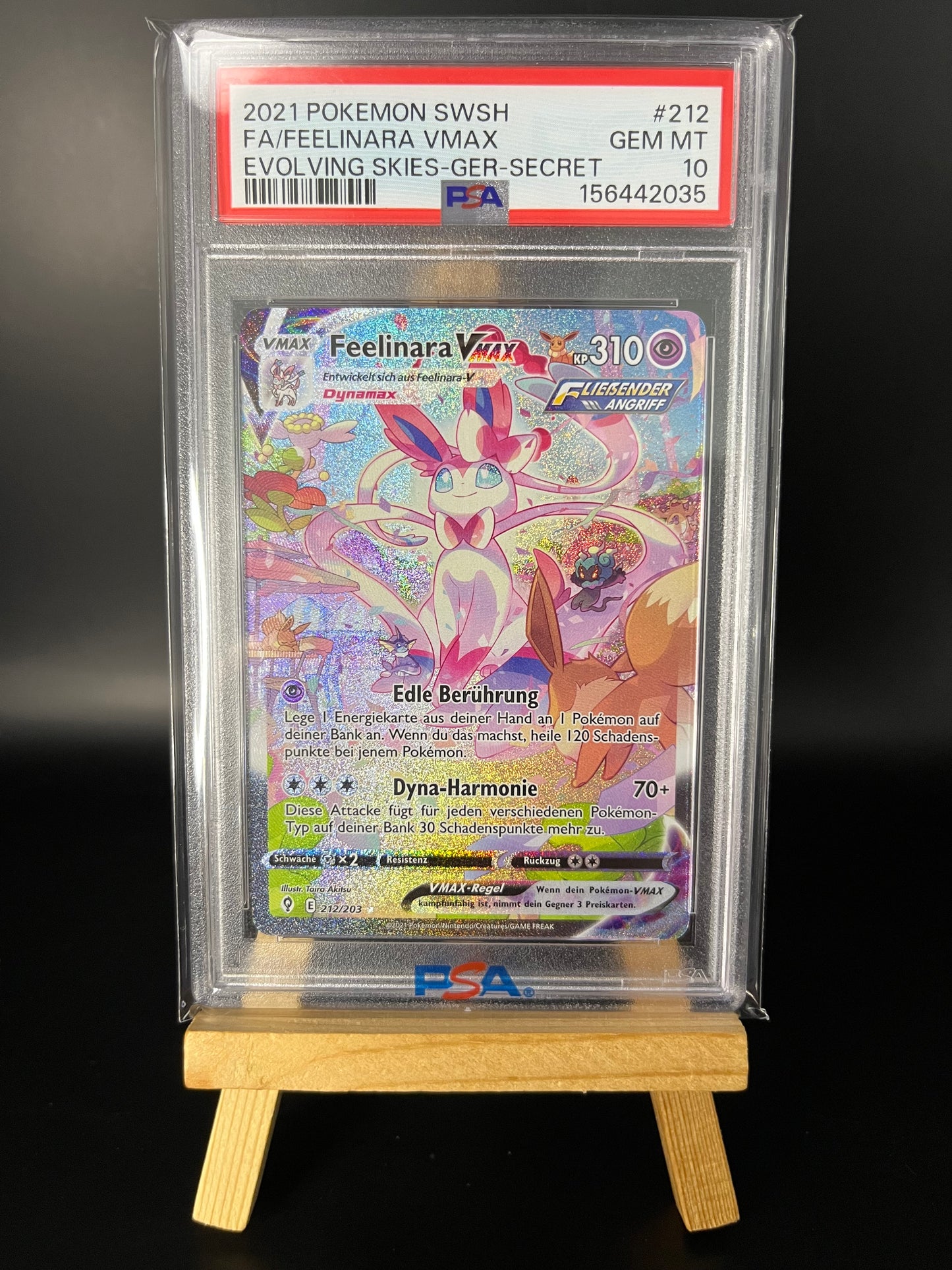 Pokémon Karte Feelinara VMAX (EVS 212) PSA 10 - Drachenwandel - Deutsch