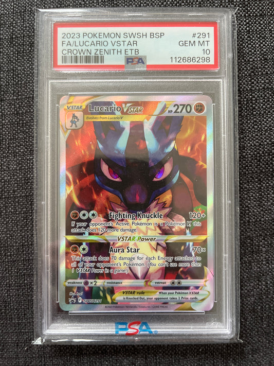 Pokemon Karte Lucario VSTAR (SWSH 291) PSA 10 - SWSH Black Star Promos - Englisch
