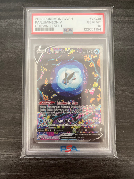 Pokemon Karte Lumineon V (CRZ GG39) PSA 10 - Crown Zenit - English