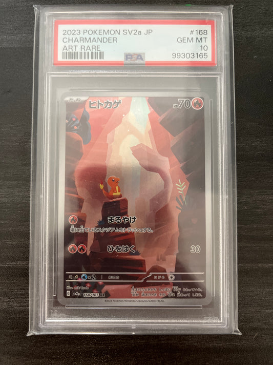 Pokemon Karte Glumanda - Charmander (sv2a 168) PSA 10 - 151 - Japanisch