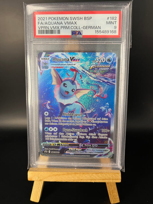 Pokémon Karte Aquana VMAX (SWSH 182) PSA 9 - SWSH Black Star Promos - Deutsch