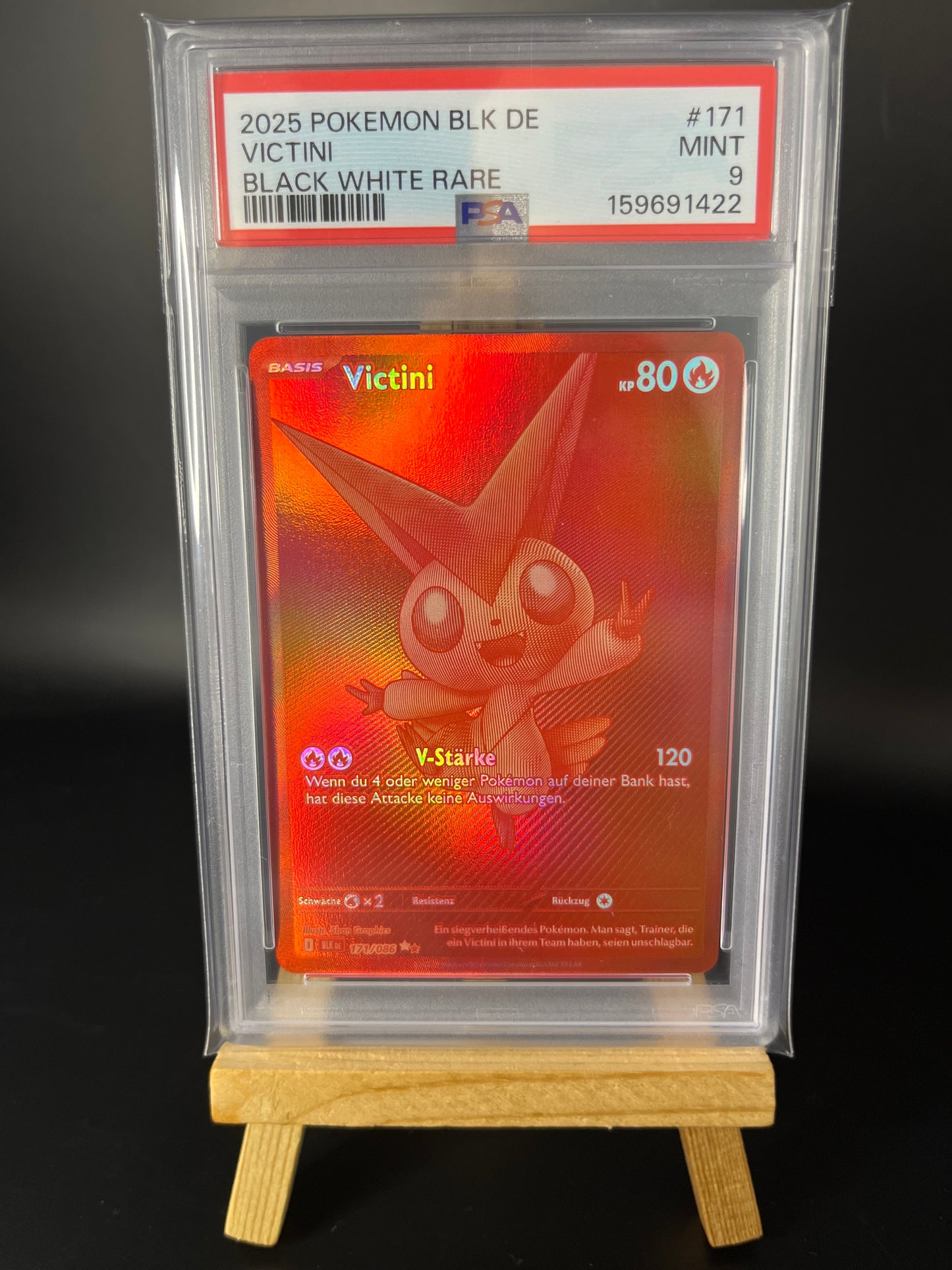 Pokémon Karte Victini (BLK 171) PSA 9 - Schwarze Blitze - Deutsch