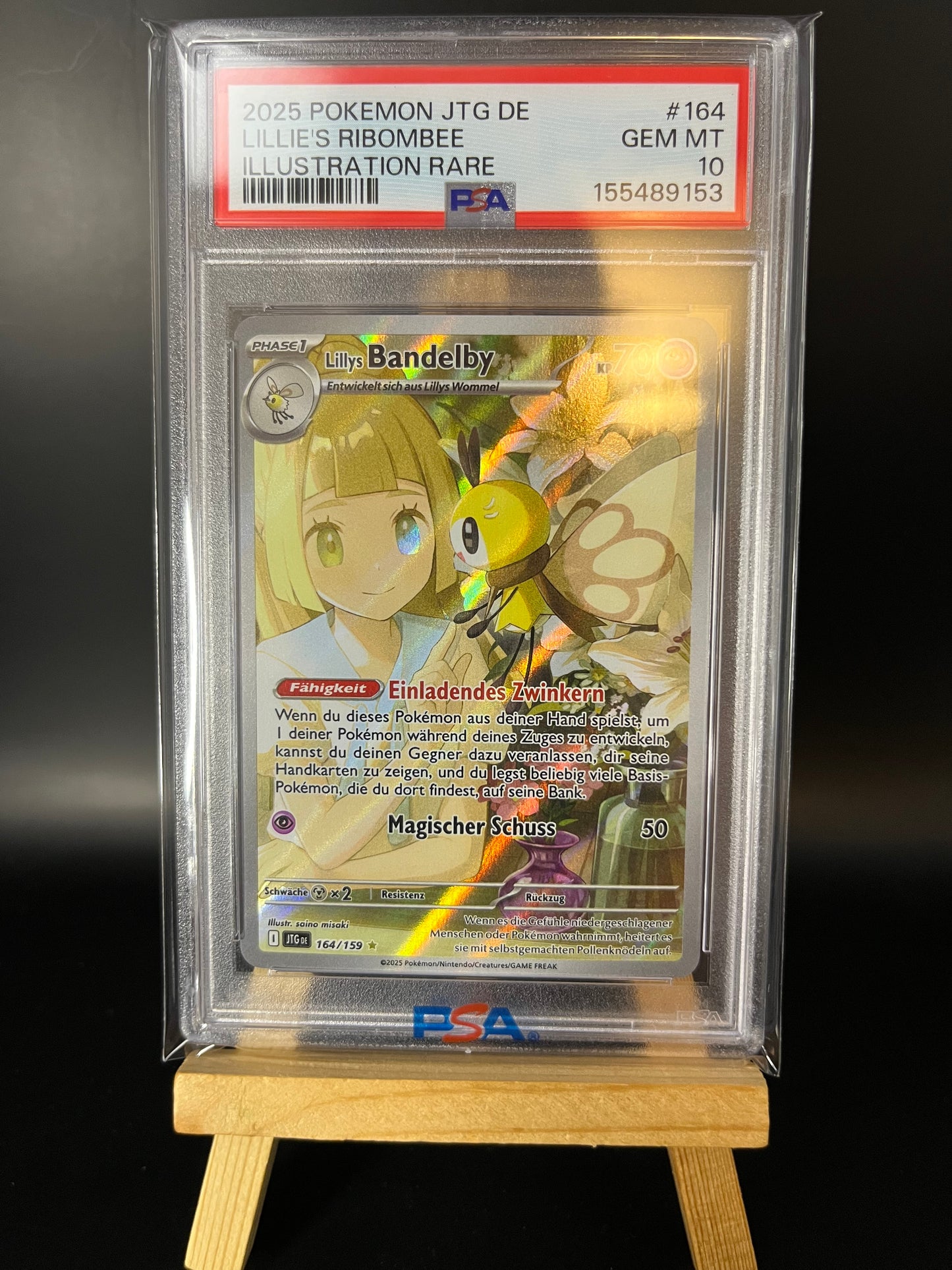 Pokémon Karte Lillys Bandelby (JTG 164) PSA 10 - Reisegefährten - Deutsch