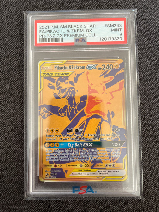 Pokémon Karte Pikachu & Zekrom SM 248 PSA 9 - SM Black Star Promo - English