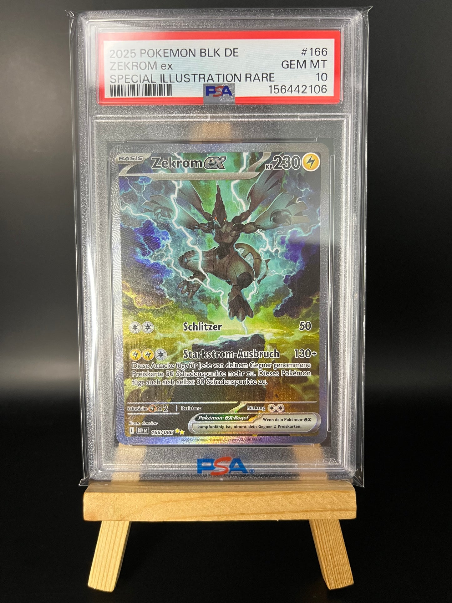 Pokemon Karte Zekrom ex (BLK 166) PSA 10 - Schwarze Blitze - Deutsch