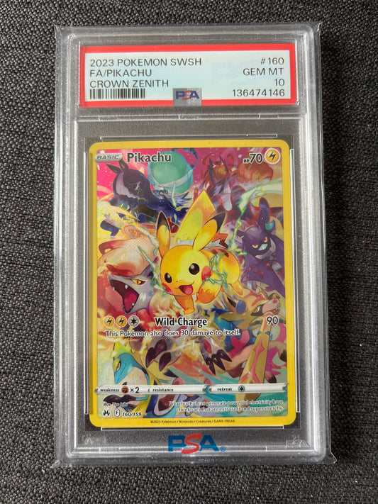 Pokemon Karte Pokemon Karte Pikachu (CRZ 160) PSA 10 - Crown Zenit- English