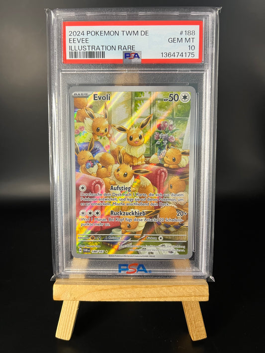 Pokemon Karte Evoli (TWM 188) PSA 10 - Maskerade im Zwielicht - Deutsch