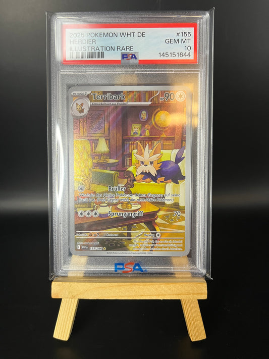 Pokemon Karte Terribark (WHT 155) PSA 10 Pop 1! - Weiße Flammen - Deutsch