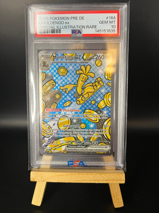 Pokemon Karte Monetigo ex (PRE 164) PSA 10 Pop 2! - Prismatische Entwicklungen - Deutsch