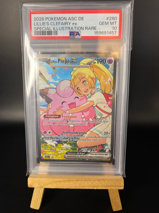Pokemon Karte Lillys Piepi ex (ASC 280) PSA 10 - Erhabene Helden - Deutsch