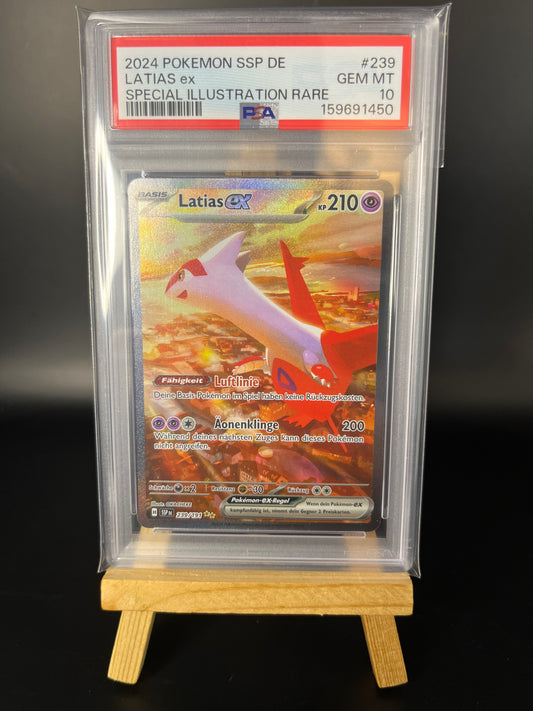 Pokemon Karte Latias ex (SSP 239) PSA 10 - Stürmische Funken - Deutsch
