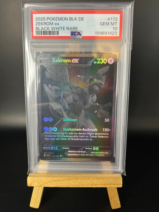 Pokemon Karte Zekrom ex (BLK 172) PSA 10 - Schwarze Blitze - Deutsch