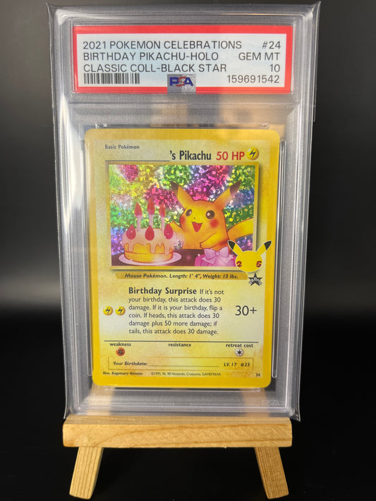 Pokemon Karte Birthday Pikachu (CEL WP 24) PSA 10 - Celebrations - English