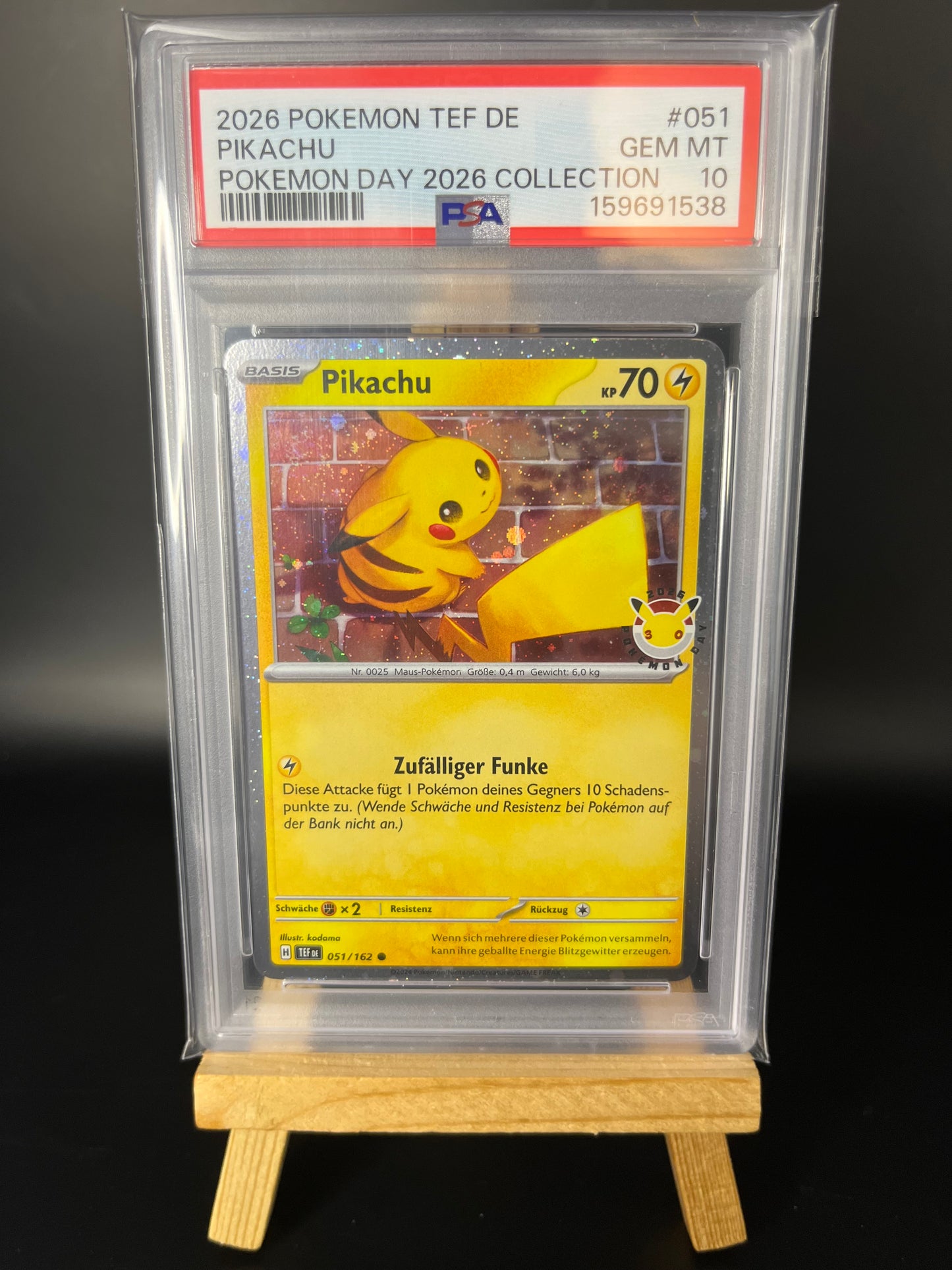 Pokemon Karte Pikachu (TEF 051) PSA 10 Pop 12! Swirl! - Gewalten der Zeit - Deutsch