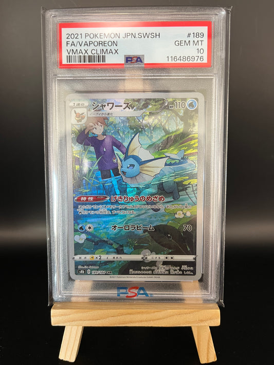 Pokemon Karte Aquana - Vaporeon (s8b 189) PSA 10 - VMAX Climax - Japanese