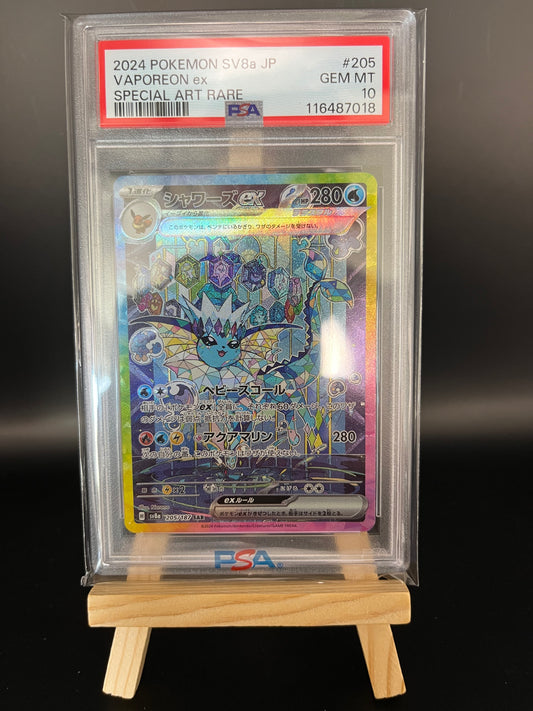 Pokemon Karte Aquana - Vaporeon ex (sv8a 205) PSA 10 - Terastal Festival ex - Japanese