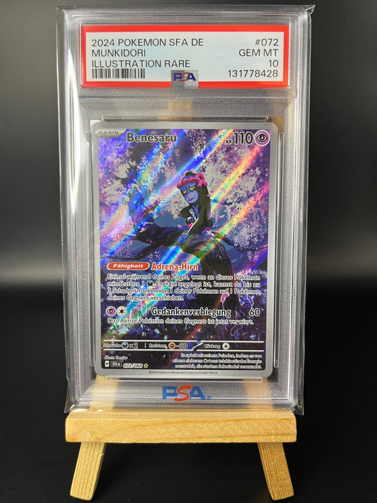 Pokemon Karte Benesaru - Munkidori (SFA 072) PSA 10 Pop1! - Nebel der Sagen - Deutsch