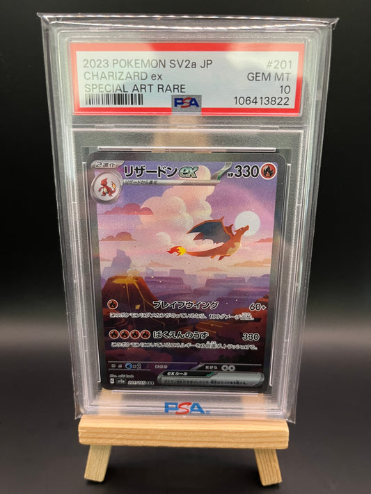Pokemon Karte Glurak - Charizard ex (sv2a 201) PSA 10 - 151 - Japanese