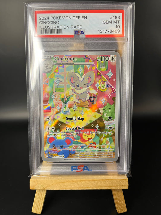 Pokemon Karte Chillabell - Cinccino (TEF 183) PSA 10 - Temporal Forces - Gewalten der Zeit - English