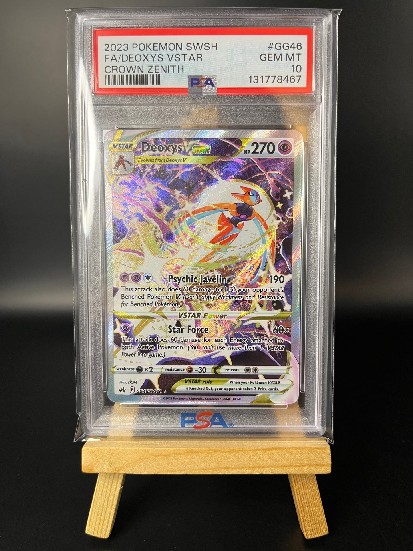 Pokemon Karte Deoxys VSTAR (CRZ GG46) PSA 10 - Crown Zenit - English