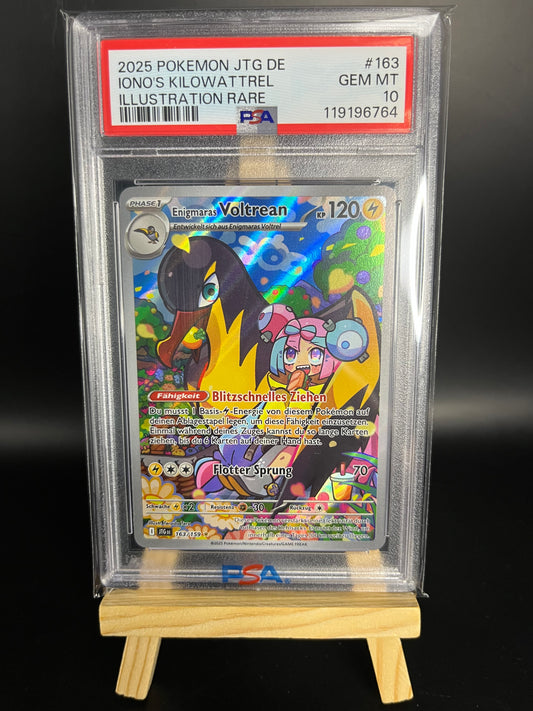 Pokemon Karte Enigmaras Voltrean (JTG 163) PSA 10 - Reisegefährten - Deutsch